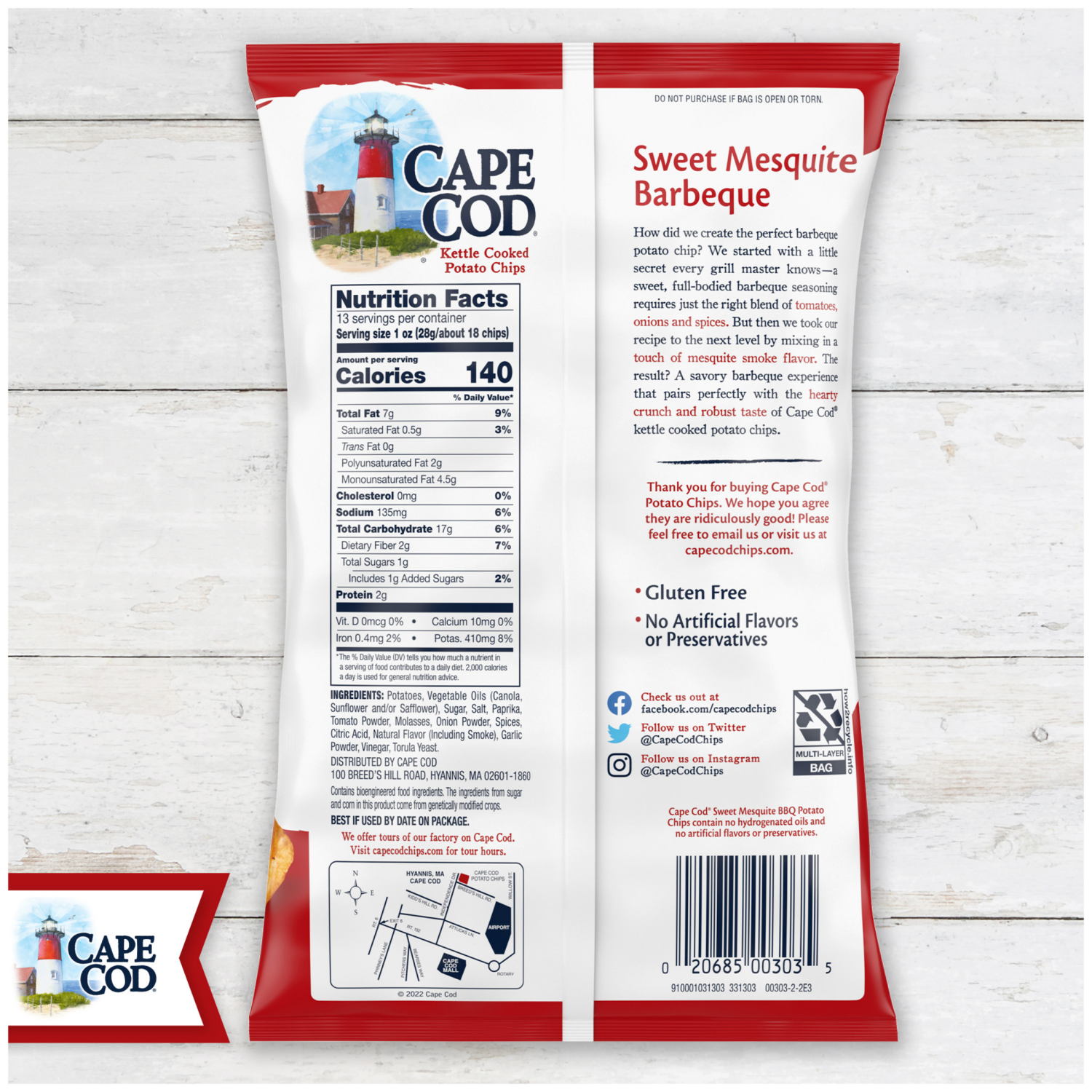 slide 2 of 5, Cape Cod Sweet Mesquite Barbeque Chips, 13.000 oz