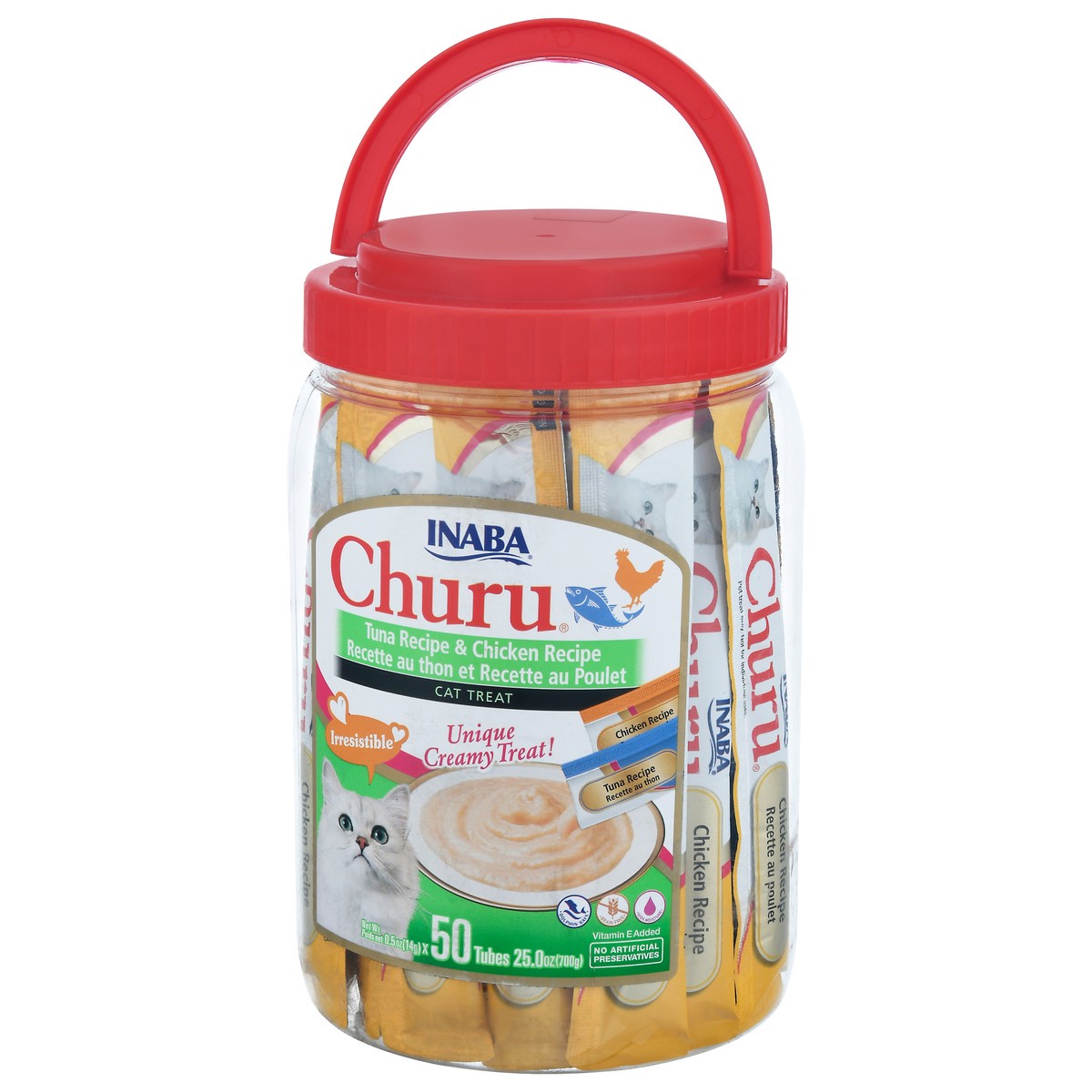 slide 8 of 9, Churu Tuna Recipe/Chicken Recipe Cat Treat 50 - 0.5 oz Tubes, 50 ct