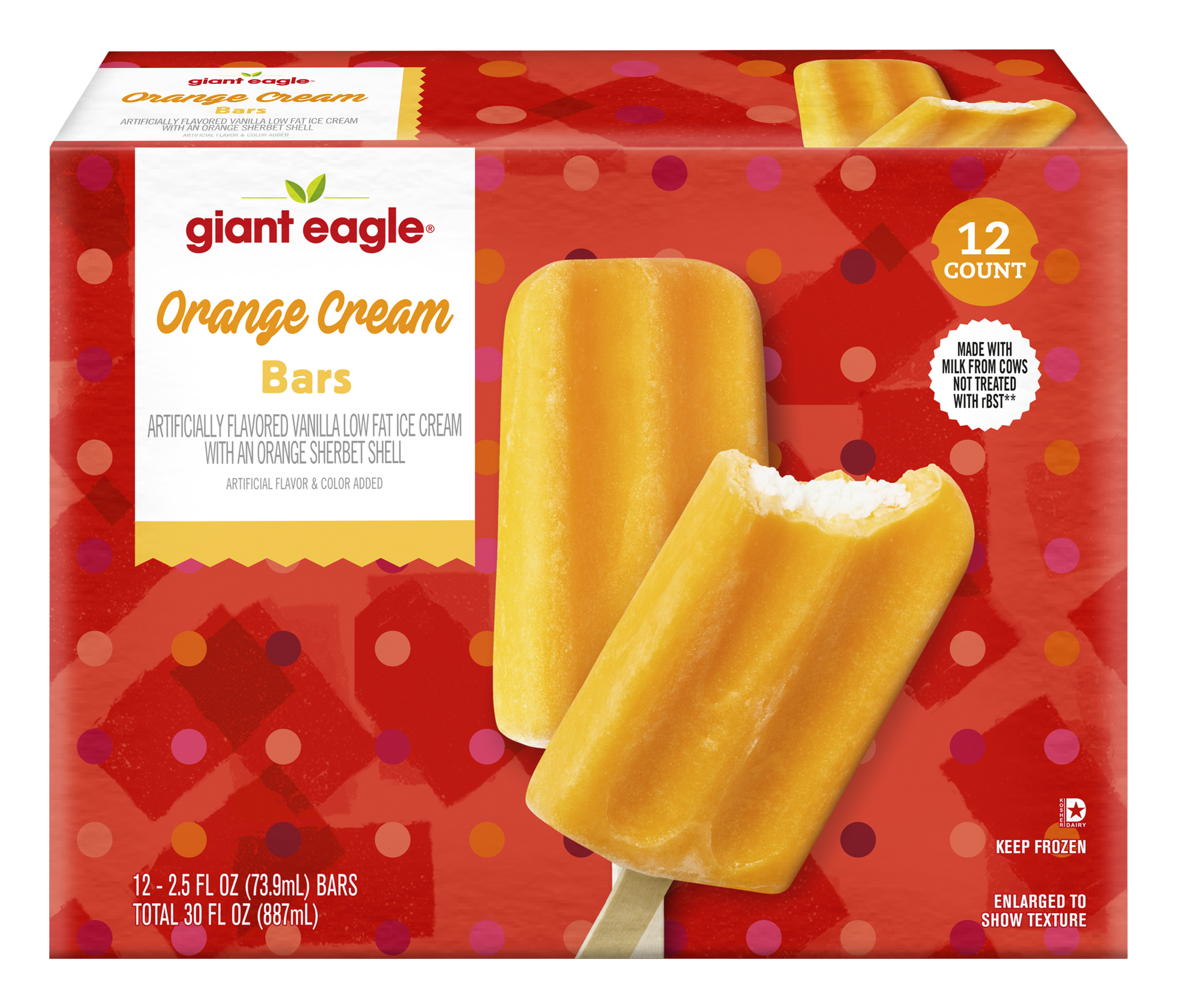 slide 1 of 1, Ge Orange Cream Bar, 12 ct