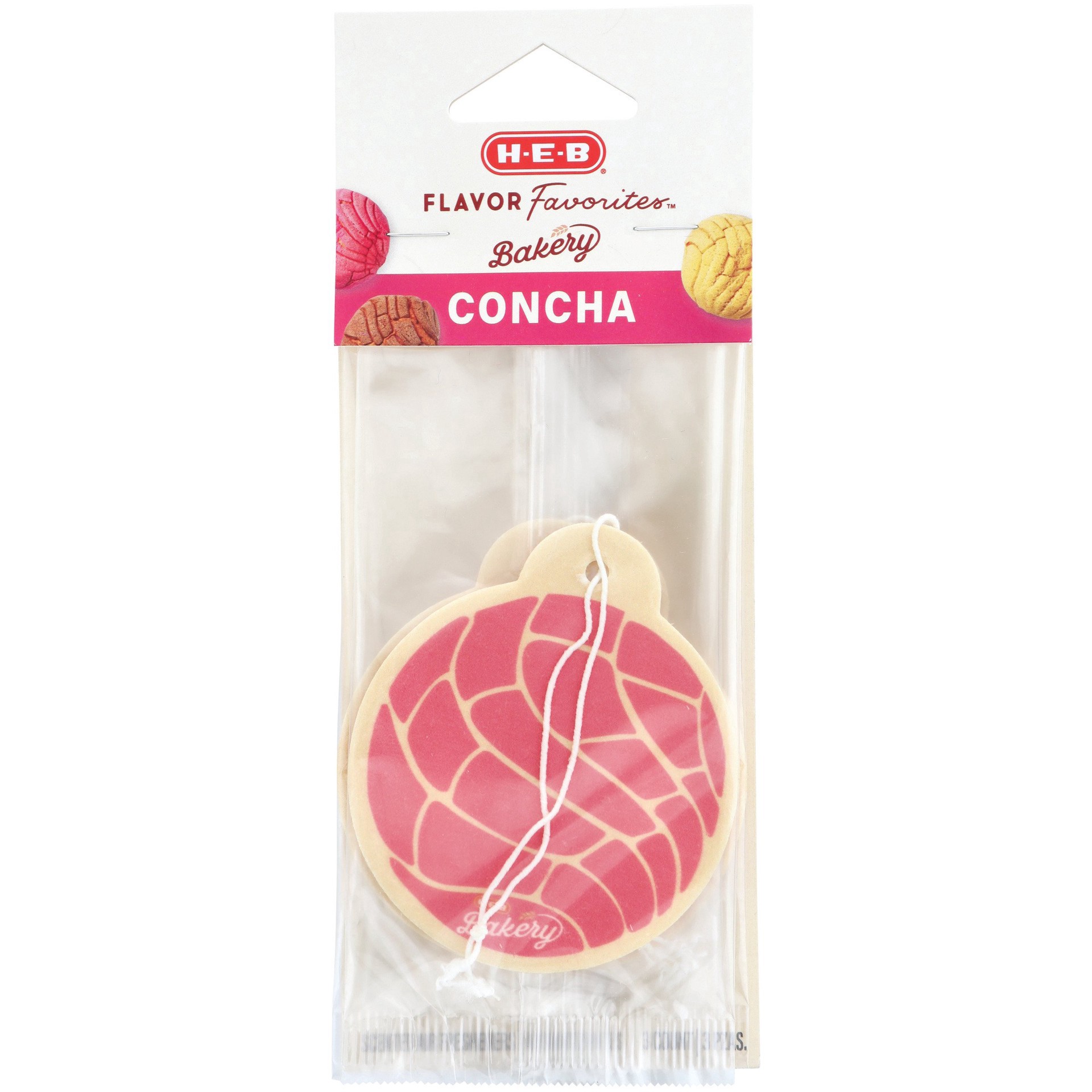 slide 1 of 1, H-E-B Flavor Favorites Car Air Fresheners - Bakery Concha, 3 ct