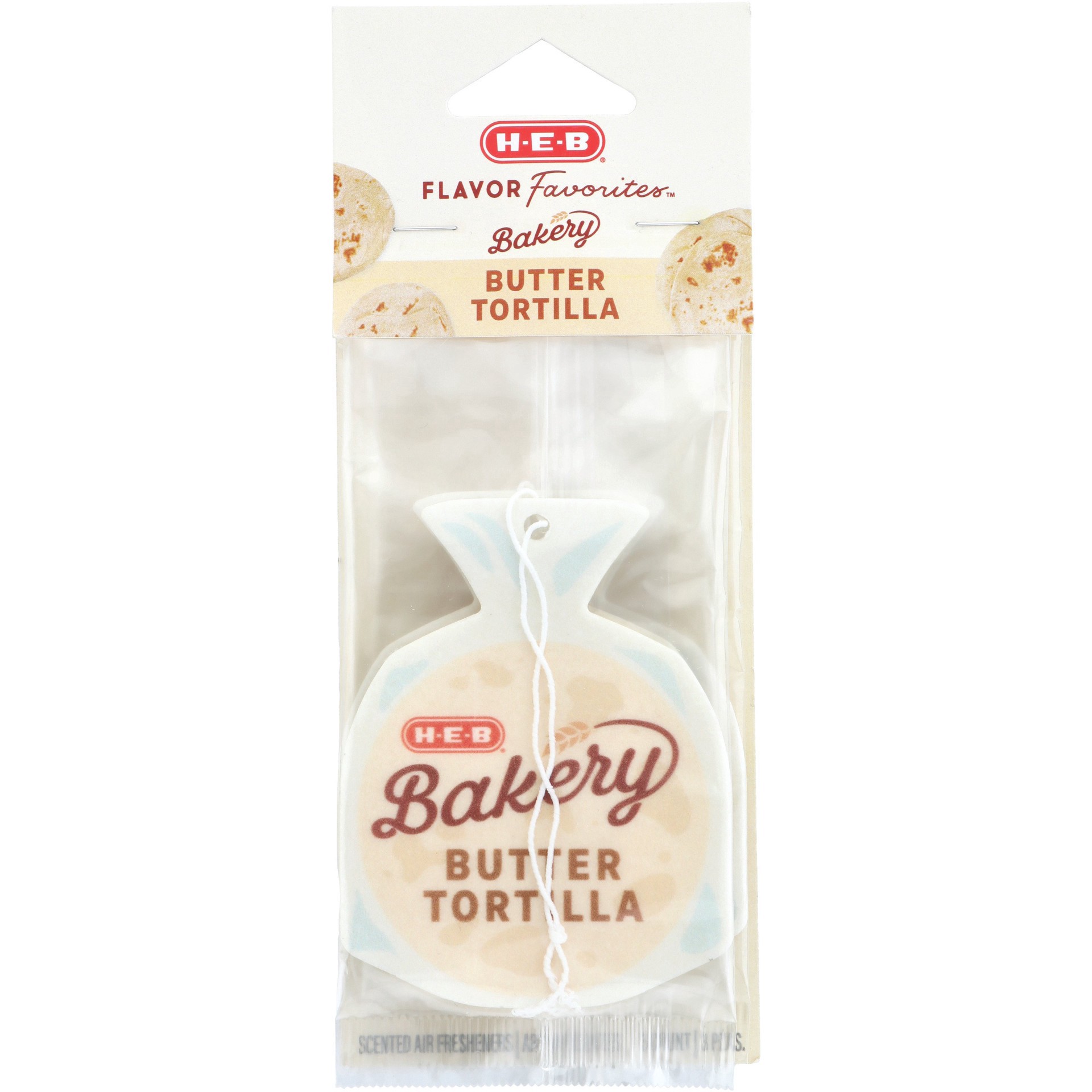 slide 1 of 1, H-E-B Flavor Favorites Car Air Fresheners - Bakery Butter Tortilla, 3 ct