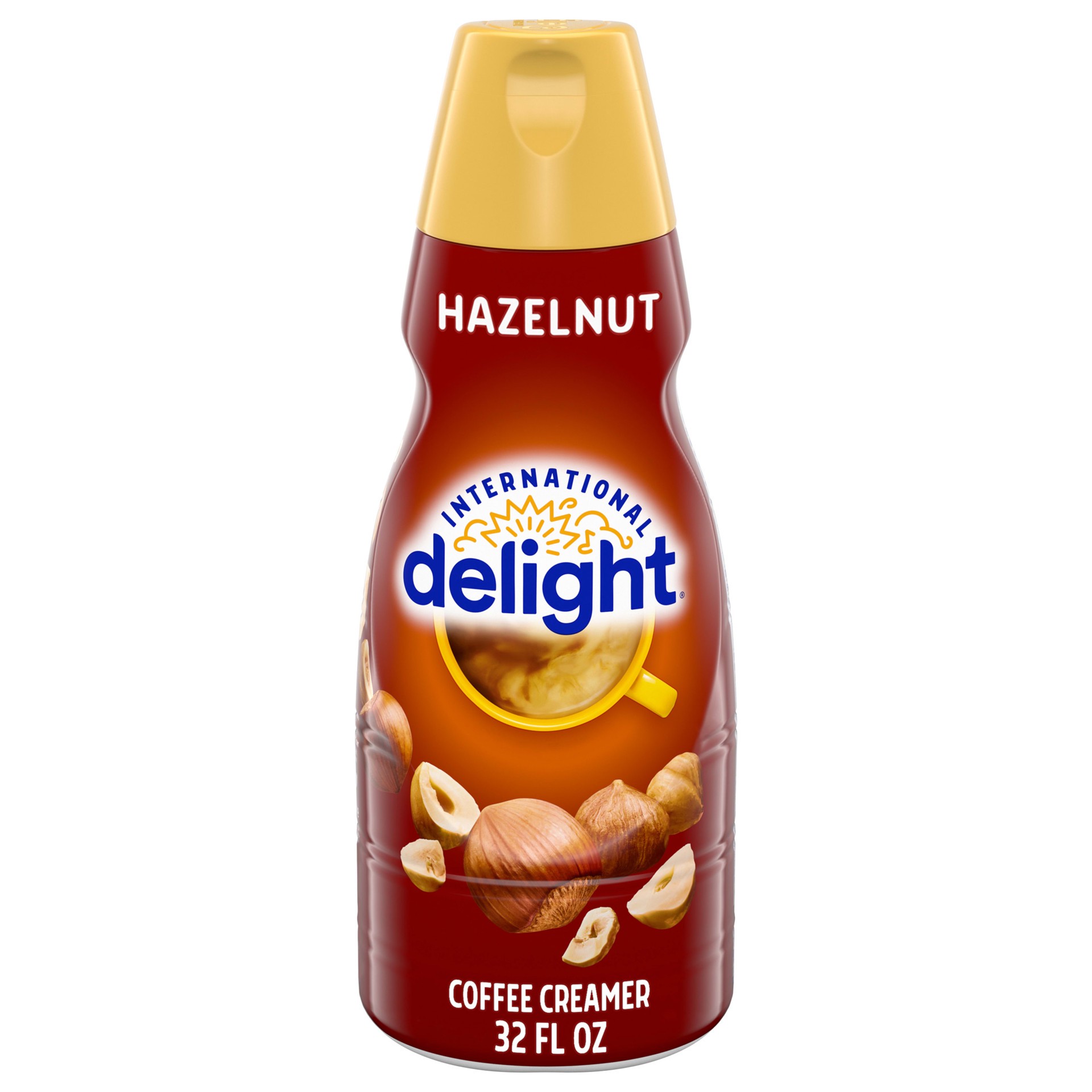 slide 1 of 5, International Delight Coffee Creamer, Hazelnut, Refrigerated Flavored Creamer, 32 FL OZ Bottle, 32 fl oz