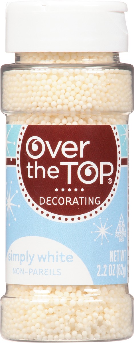 slide 15 of 16, Over The Top Decorating Simply White Non-Pareils 2.2 oz, 2.2 oz