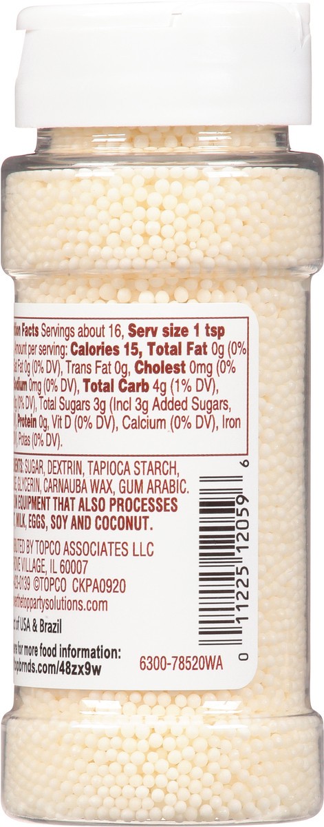 slide 13 of 16, Over The Top Decorating Simply White Non-Pareils 2.2 oz, 2.2 oz