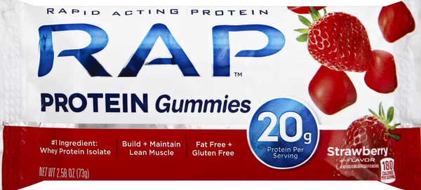 slide 1 of 1, RAP Strawberry Protein Gummies, 2.58 oz