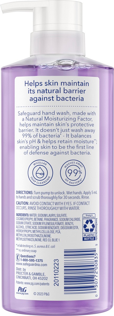slide 5 of 6, Safeguard Liquid Hand Soap Nourishing Notes of Lavender, 15.5 oz
