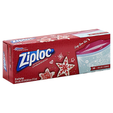 Ziploc Limited Edition Holiday Storage Bags, Gallon, 38 each