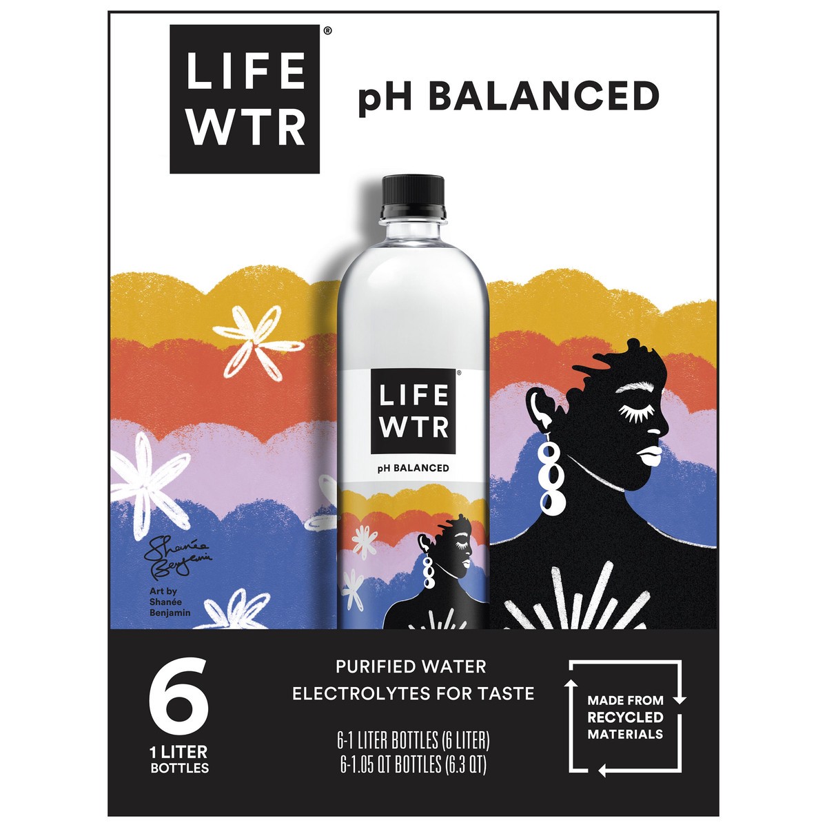 slide 4 of 6, LifeWtr Purified Water 1 L 6 Count, 6 liter