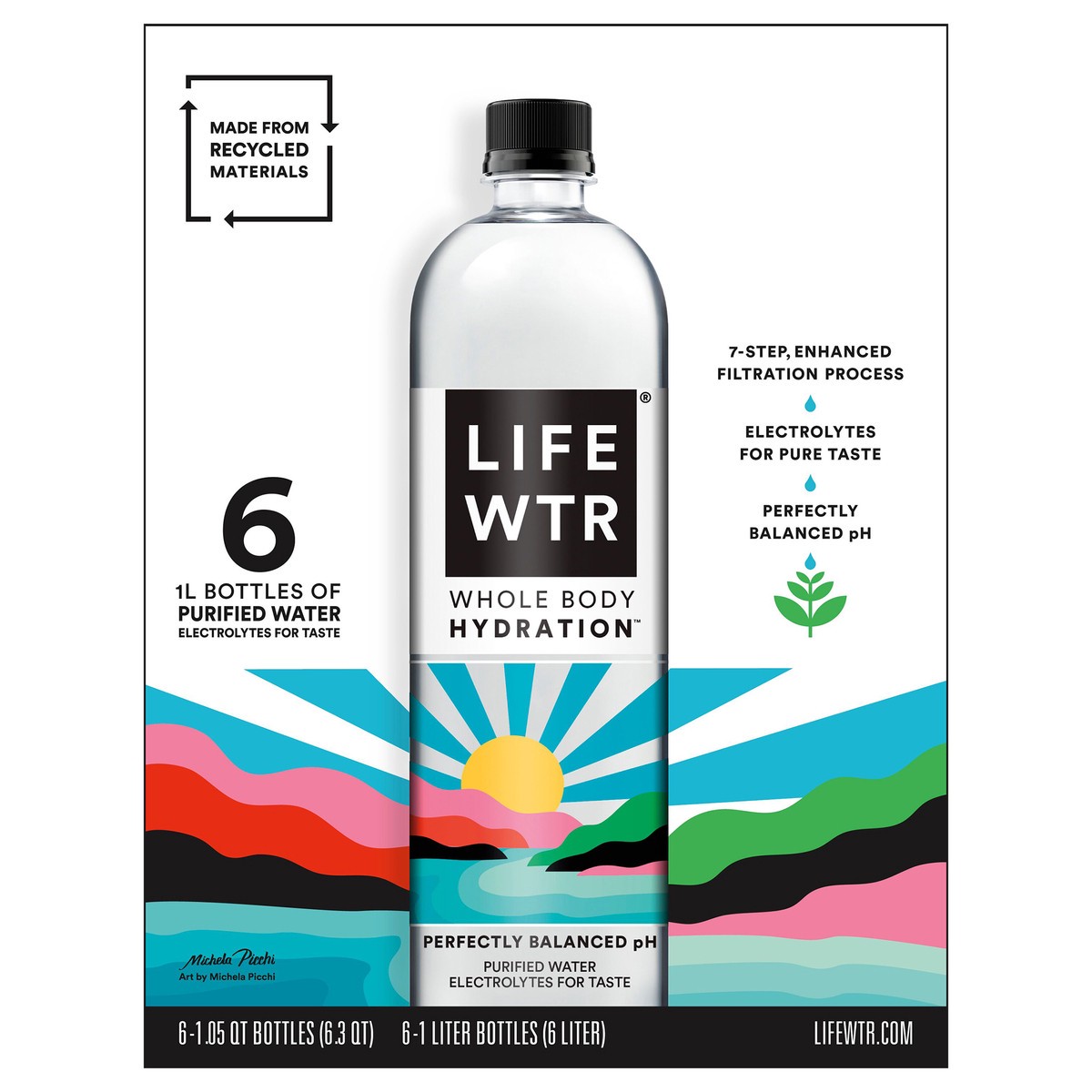 slide 1 of 6, LIFEWTR Enhanced Water, 1 l