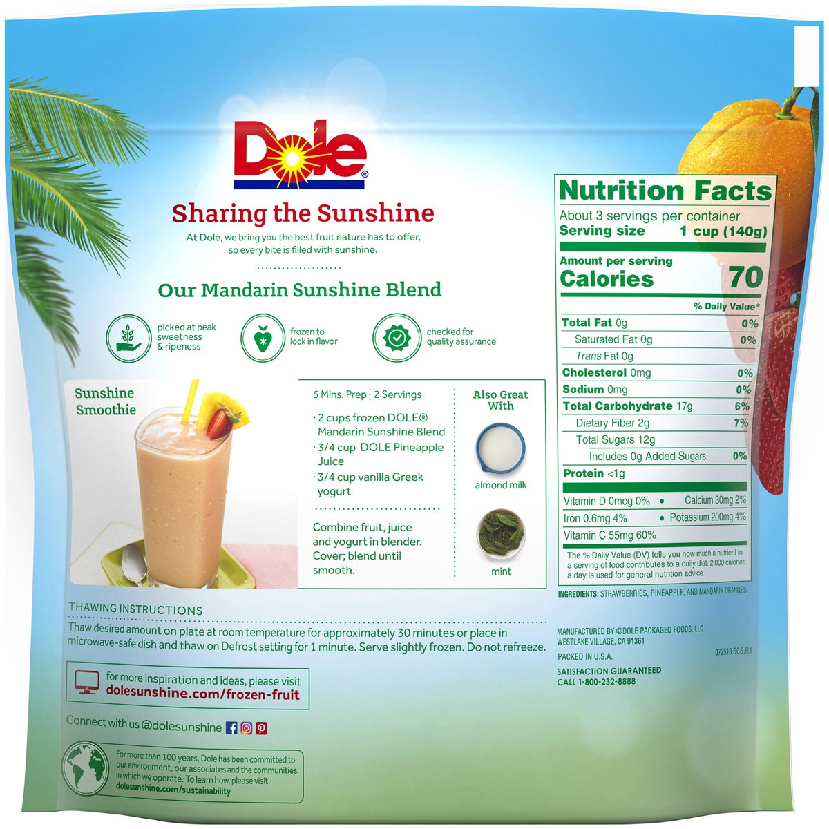 slide 8 of 13, Dole Mandarin Sunshine Blend 16 oz. Bag, 16 oz