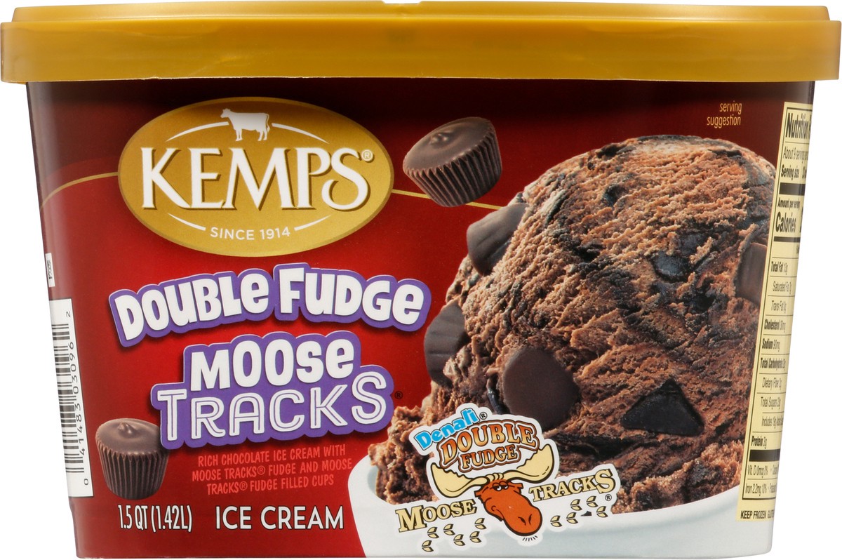 slide 4 of 9, Kemps Double Fudge Moose Tracks Ice Cream 1.5 Quart, 1.5 qt