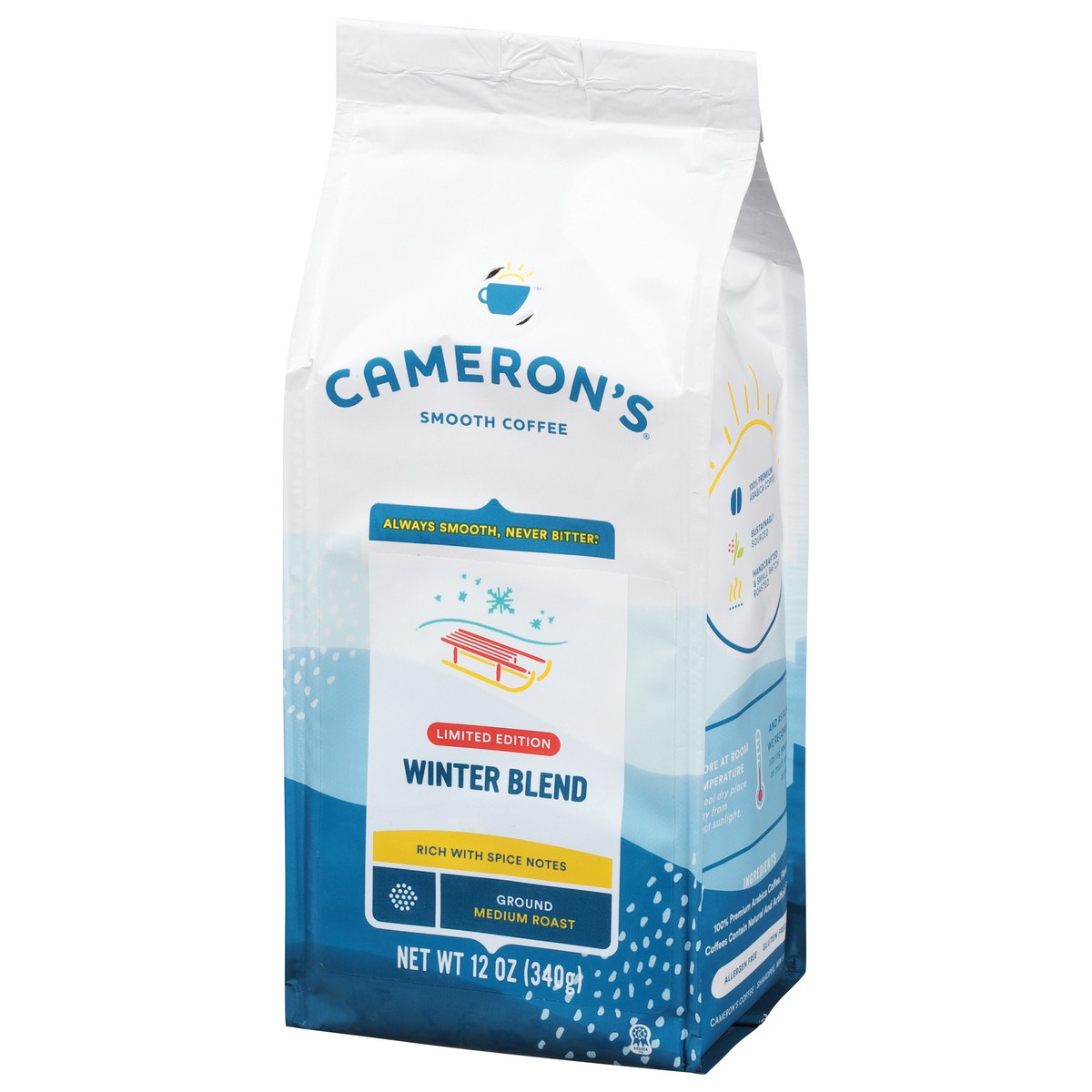 slide 3 of 9, Cameron's Coffee Roasted Ground Coffee Bag, Winter Blend, 10oz, 10 oz
