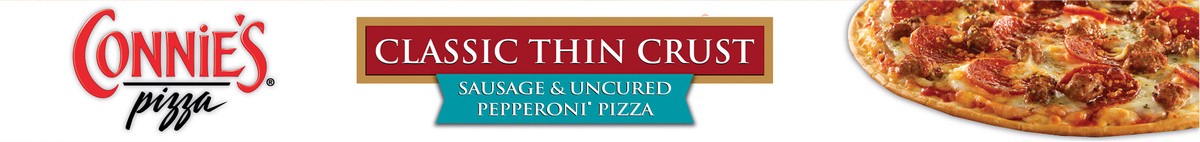 slide 3 of 9, Connie's Classic Thin Crust Sausage & Uncured Pepperoni Pizza 23.56 oz, 23.56 oz