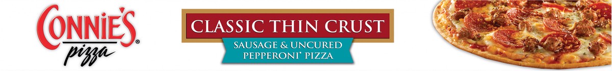 slide 9 of 9, Connie's Classic Thin Crust Sausage & Uncured Pepperoni Pizza 23.56 oz, 23.56 oz