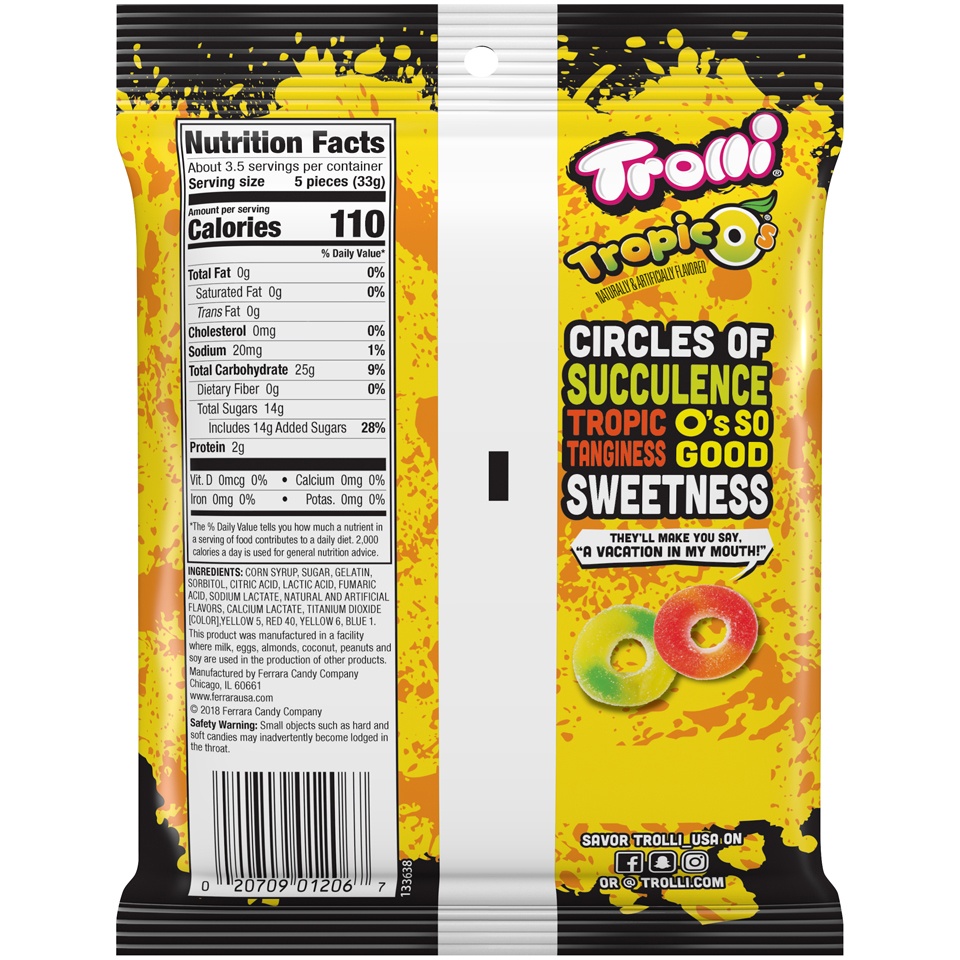 slide 2 of 2, Trolli Tropic O's, 4.25 oz