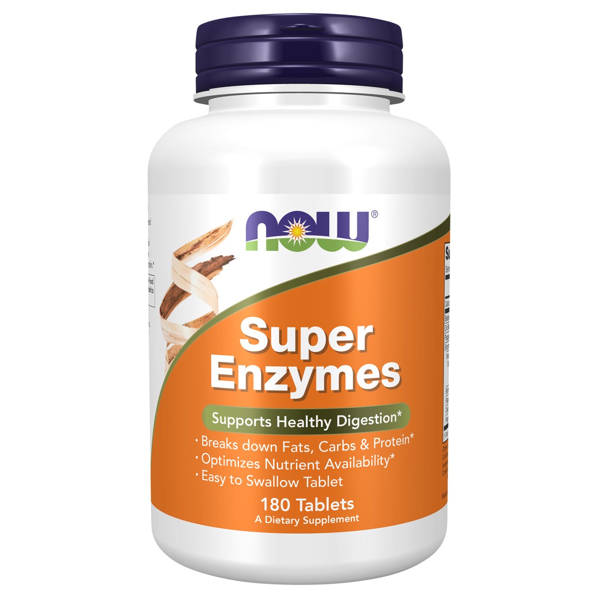 slide 1 of 4, NOW Supplements, Super Enzymes, Formulated with Bromelain, Ox Bile, Pancreatin and Papain, Super Enzymes, 180 Tablets, 180 ct