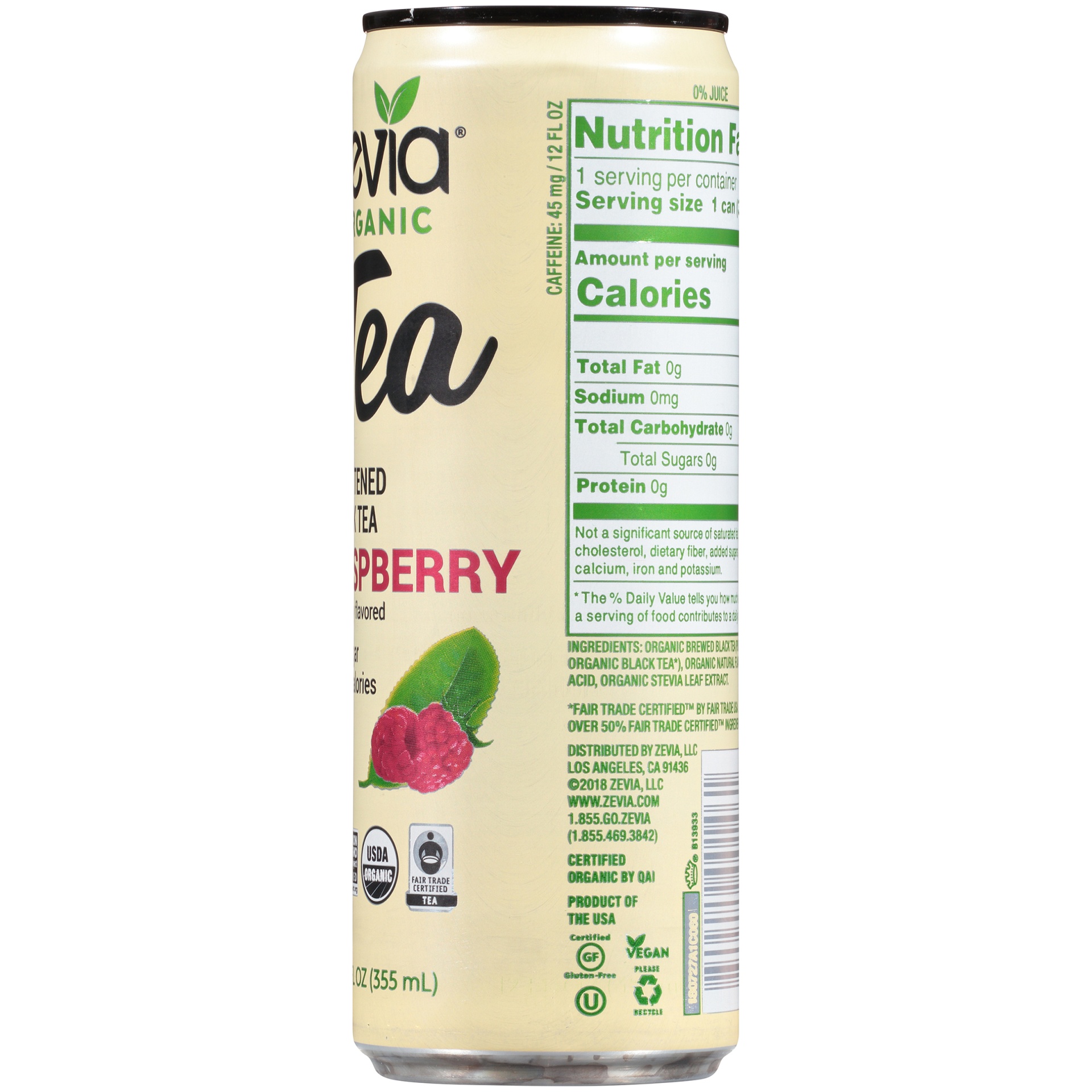 Zevia Organic Sweetened Black Tea Raspberry Flavored 12 Fl Oz Shipt 1471