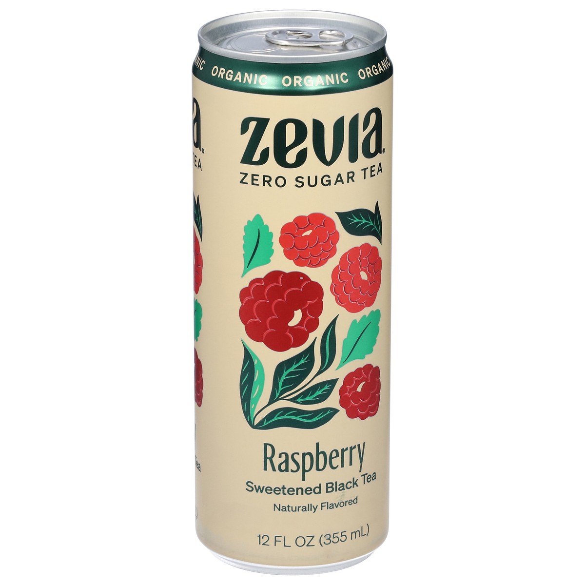 slide 7 of 13, Zevia Sweetened Organic Raspberry Black Tea - 12 fl oz, 12 fl oz
