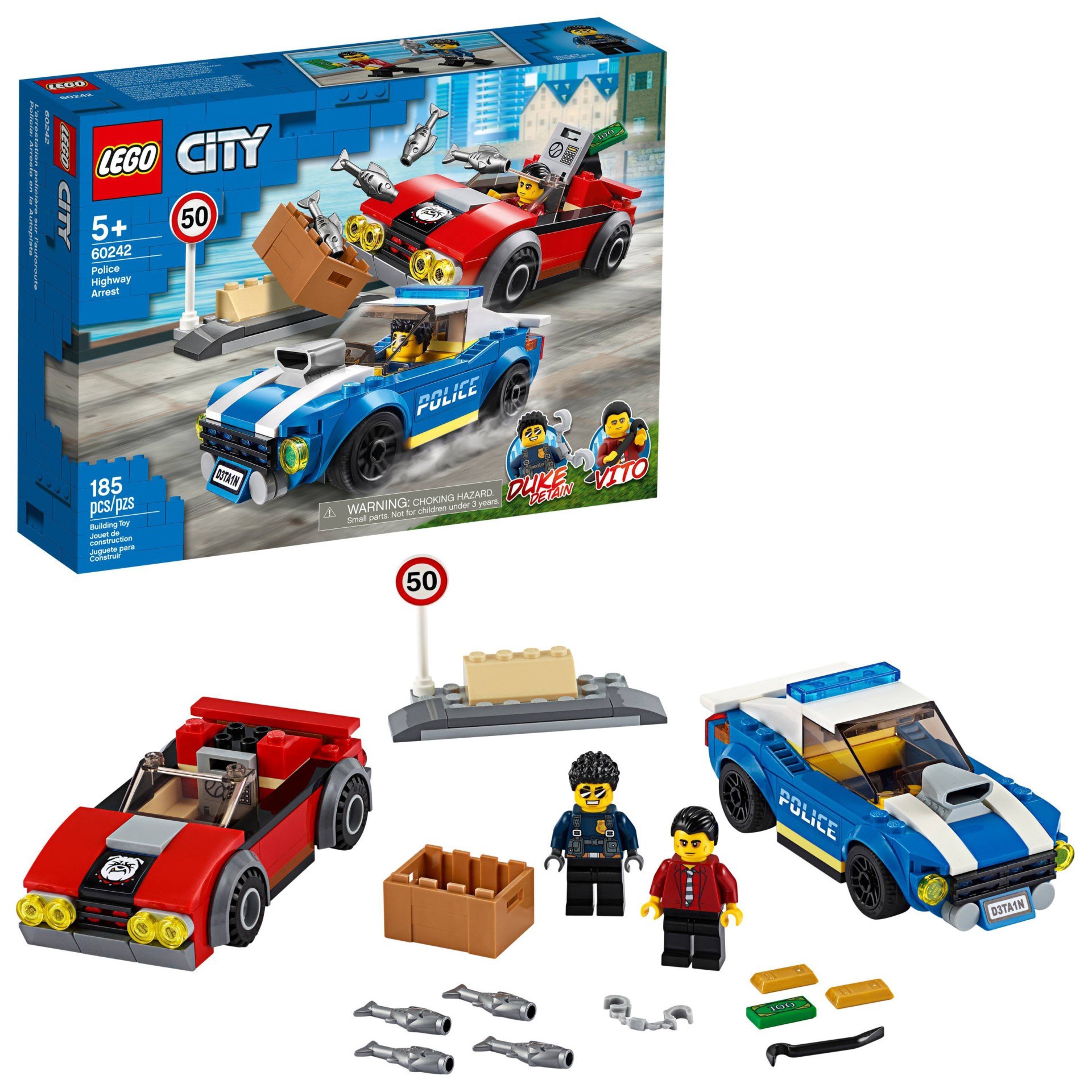 slide 1 of 7, LEGO City Police Highway Arrest Building Set for Kids 60242, 1 ct