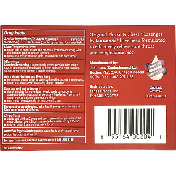 slide 5 of 25, Jakeman's Throat & Chest Cherry Lozenge Cough Drop Box, 24 ct