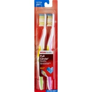 slide 1 of 1, CVS Pharmacy CVS Health Sensitive Toothbrush, Extra Soft, 2 ct