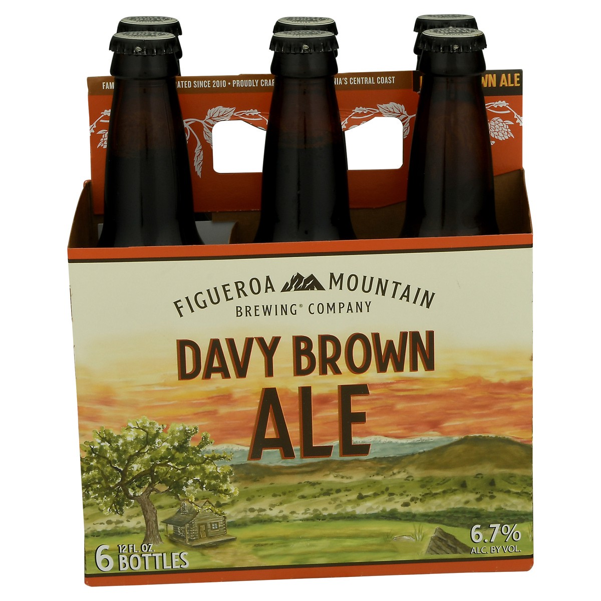 slide 1 of 9, Figueroa Mountain Brewing Company Davy Brown Ale Beer 6-12 fl oz Bottles, 6 ct; 12 oz