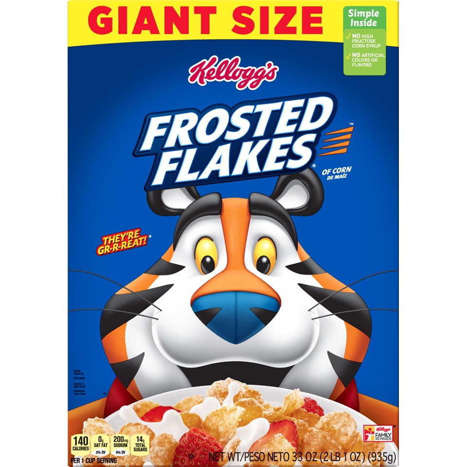 slide 2 of 3, Frosted Flakes Breakfast Cereal - Kellogg's, 33 oz