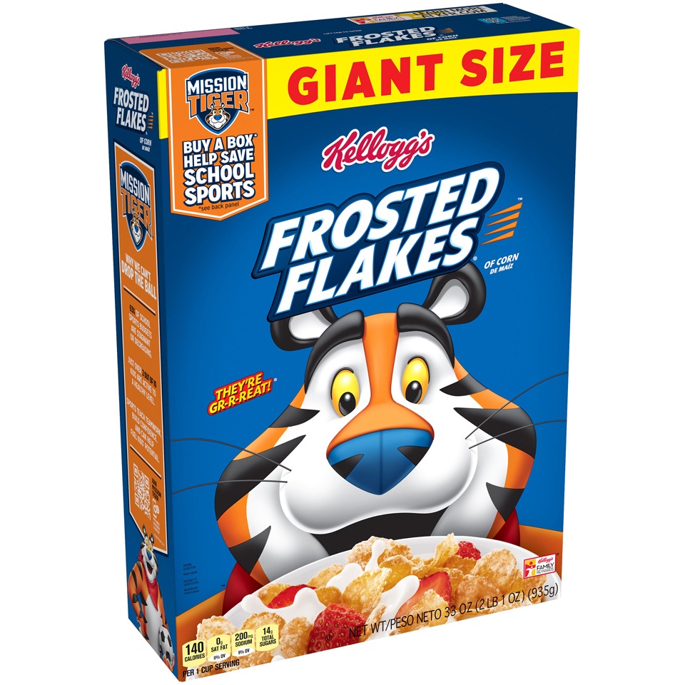 slide 3 of 3, Frosted Flakes Breakfast Cereal - Kellogg's, 33 oz