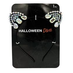 Halloween Cat Ears with Assorted Stone Headband, 1 Count