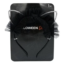 Halloween Cat Ears Stone with Tulle Headband, 1 Count