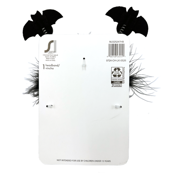 slide 2 of 5, Halloween Bopper Glitter Bat Headband, Purple & Black, 1 Count, 1 ct