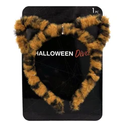 Halloween Cat Ears Headband, Plush Faux Fur, 1 Count