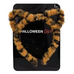 Halloween Cat Ears Headband, Plush Faux Fur, 1 Count