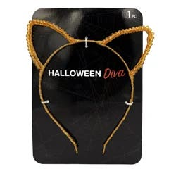 Halloween Cat Ears Headband, Beaded, 1 Count