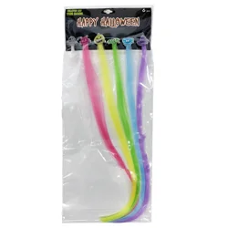 Halloween Glow in the Dark Faux Hair Clip, Neons, Assorted Colors, 6 Count