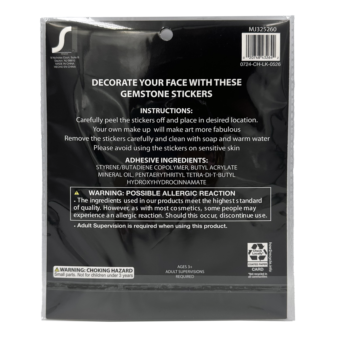 slide 2 of 5, Halloween Face Gems, Multi-color, 1 Count, 1 ct