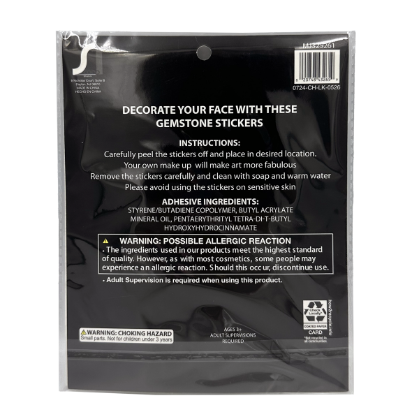 slide 5 of 5, Halloween Face Gems, Purple, 1 Count, 1 ct