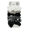 slide 3 of 5, Halloween Scrunchies, Black/White/Grey, Assorted Colors, 6 Count, 6 ct