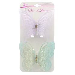 Salon Choice Matte & AB Transparent Butterfly Clips, 2 Count