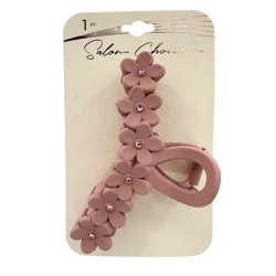 Salon Choice Floral Matte Clip with Rhinestones,1 Count