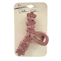 Salon Choice Floral Matte Clip with Rhinestones,1 Count