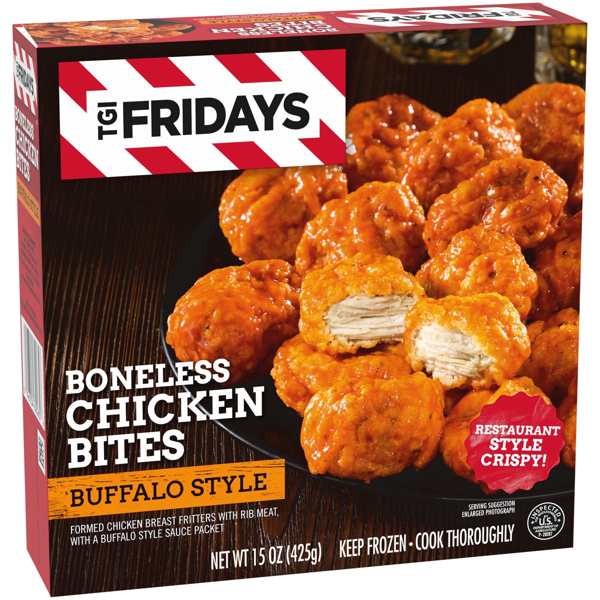 slide 2 of 9, T.G.I. Fridays TGI Fridays Frozen Appetizers Buffalo Style Boneless Chicken Bites, 15 oz. Box, 15 oz