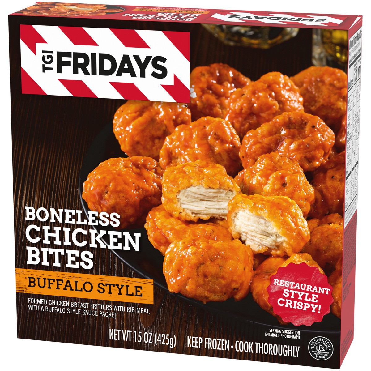 slide 4 of 9, T.G.I. Fridays TGI Fridays Frozen Appetizers Buffalo Style Boneless Chicken Bites, 15 oz. Box, 15 oz
