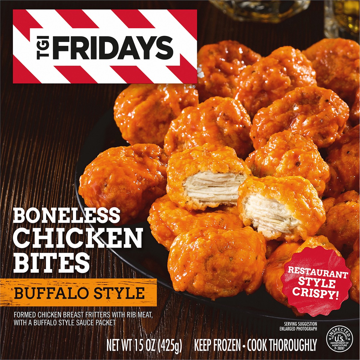 slide 6 of 9, T.G.I. Fridays TGI Fridays Frozen Appetizers Buffalo Style Boneless Chicken Bites, 15 oz. Box, 15 oz