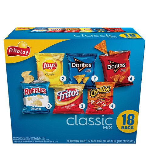 slide 1 of 1, Frito Lay® classic mix box, 18 x 18 oz