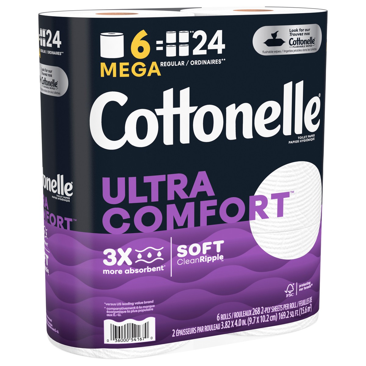 slide 3 of 9, Cottonelle Ultra Comfort Toilet Paper Mega Rolls - 6 Count, 6 ct