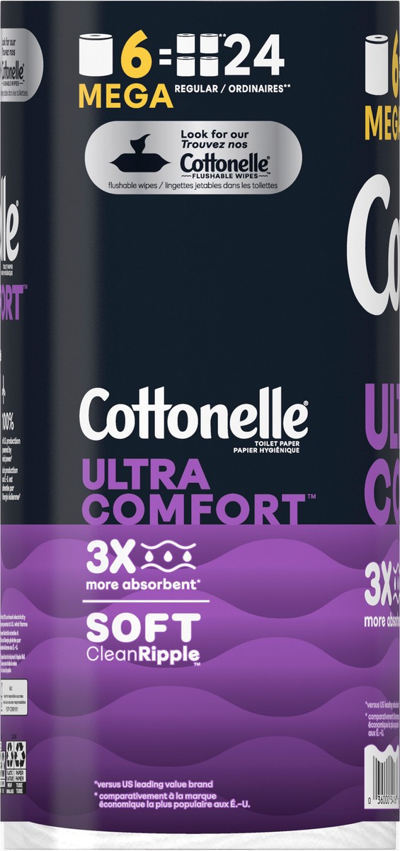 slide 6 of 9, Cottonelle Ultra Comfort Toilet Paper Mega Rolls - 6 Count, 6 ct