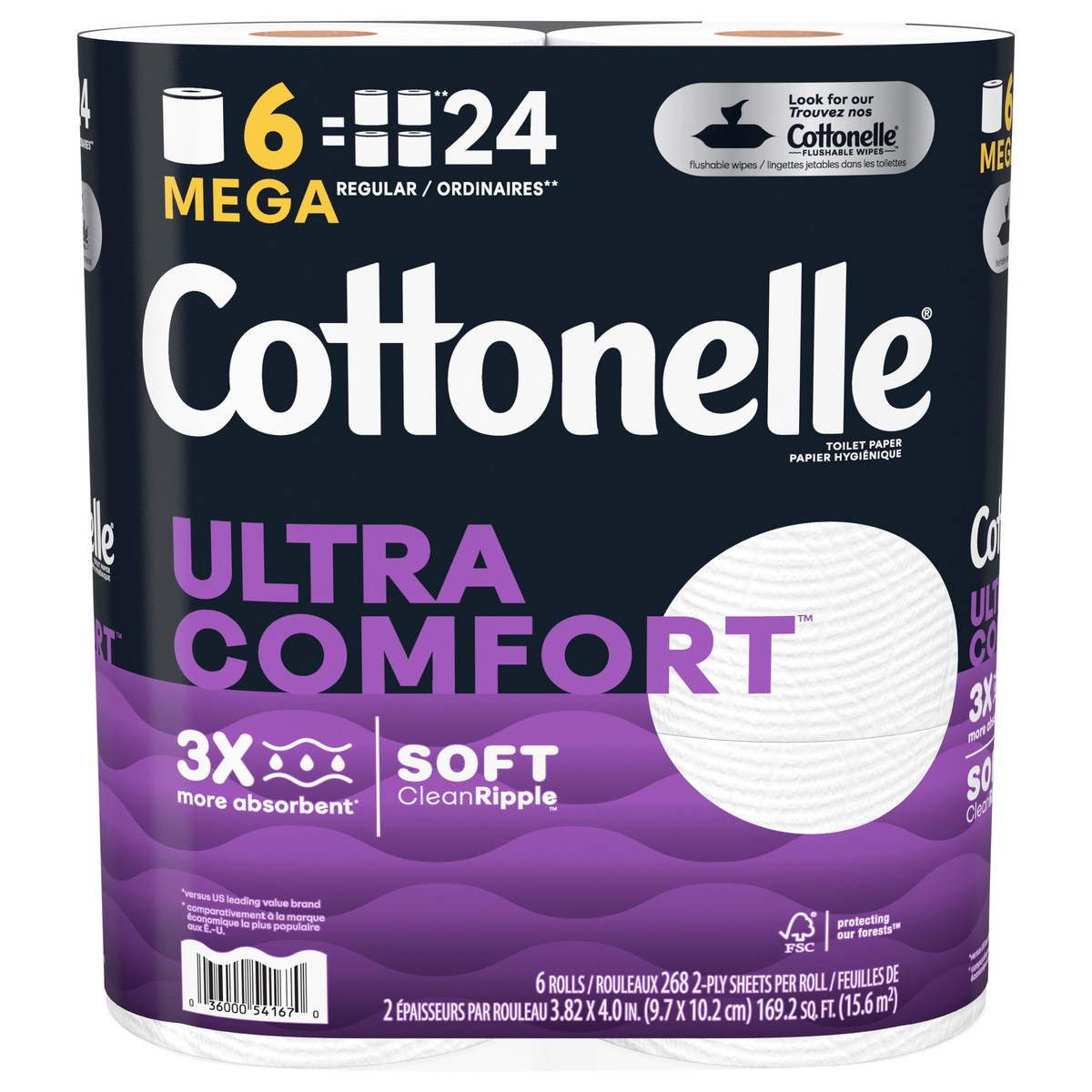 slide 7 of 9, Cottonelle Ultra Comfort Toilet Paper Mega Rolls - 6 Count, 6 ct