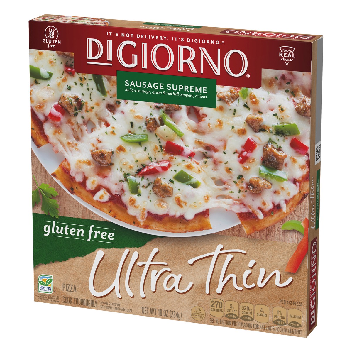 slide 3 of 13, DiGiorno Gluten Free Ultra Thin Sausage Supreme Pizza 10 oz, 10 oz