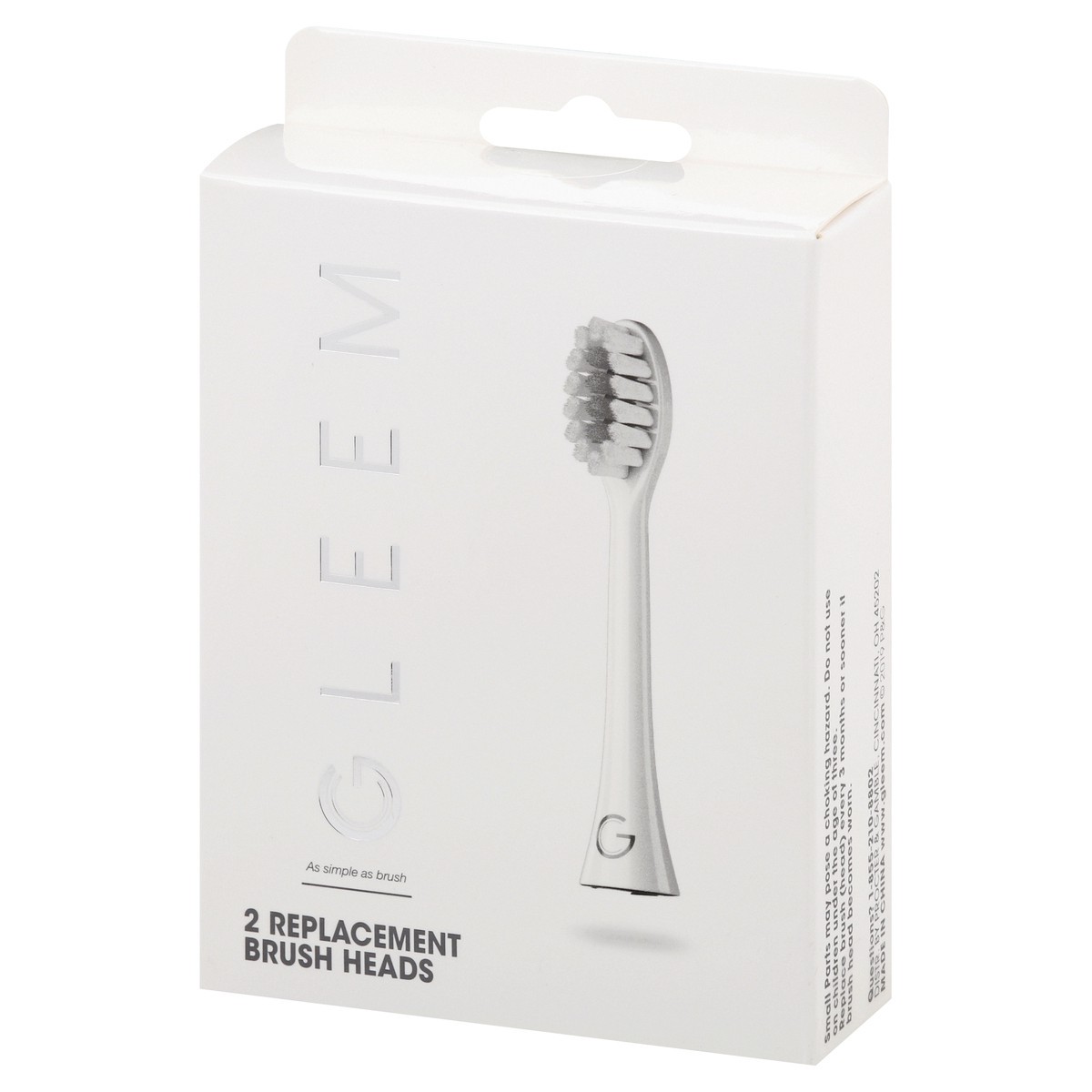 slide 3 of 9, GLEEM Toothbrush Refill Head White, 2 ct